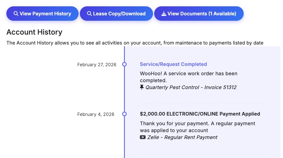 What Tenants Can Do in Their Portal - Screenshot 2