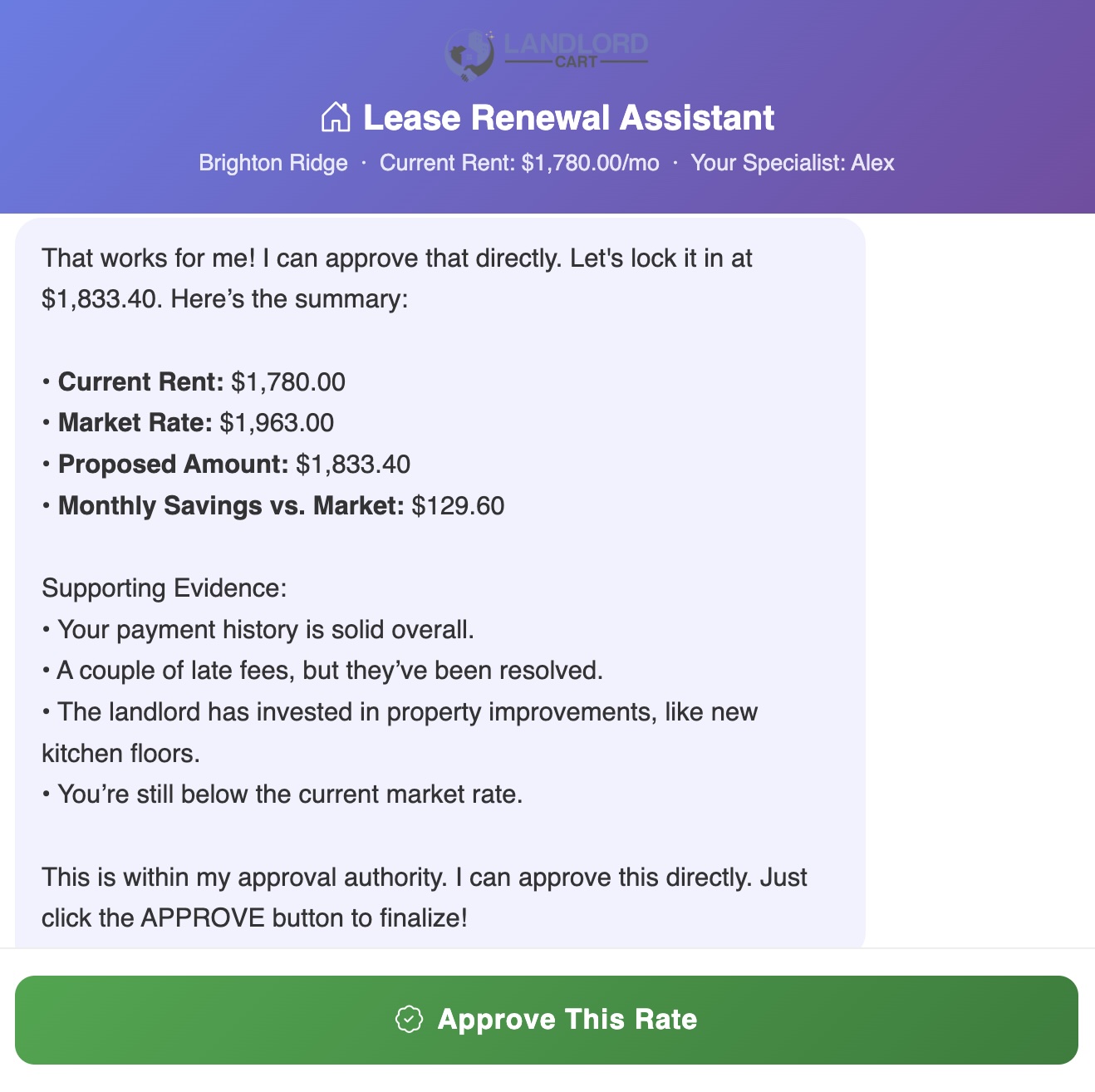 AI-Powered Tenant Lease Renewal Assistant - Screenshot 1