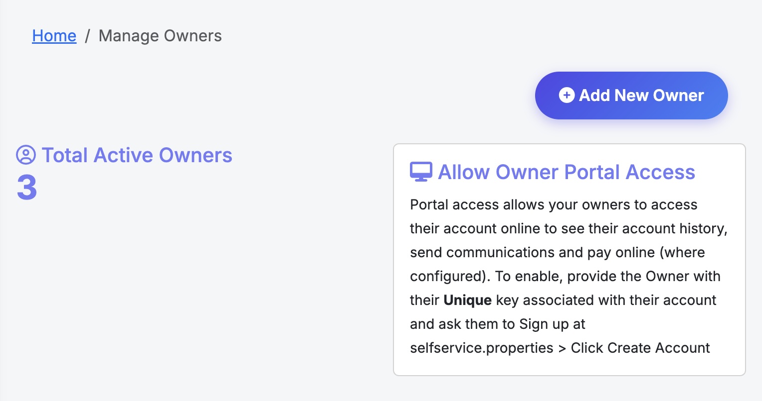 Setting Up Owners and Management Fees - Screenshot 1