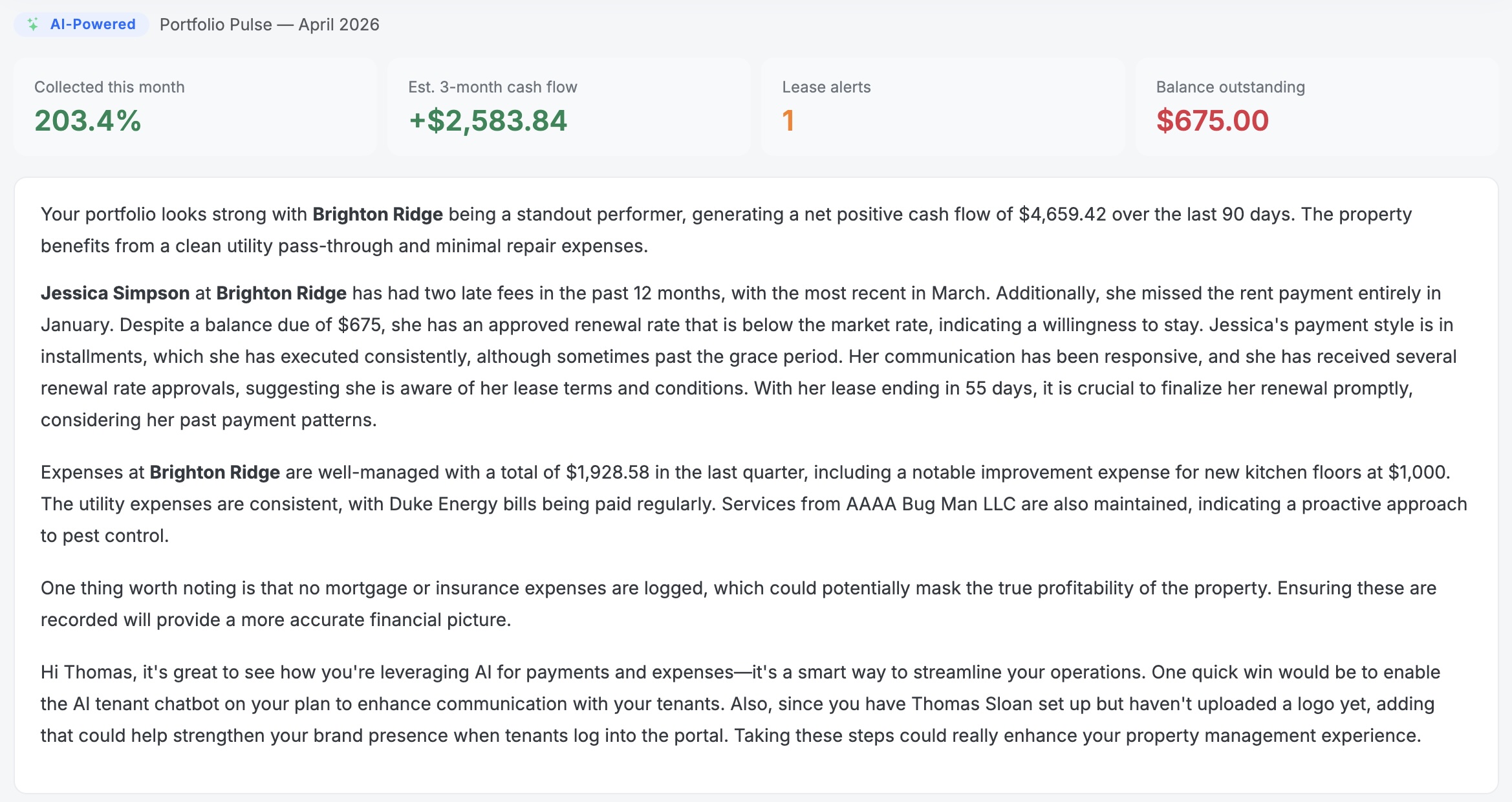 Portfolio Pulse — AI-Powered Property Briefing - Screenshot 1